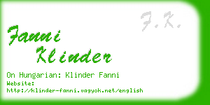 fanni klinder business card